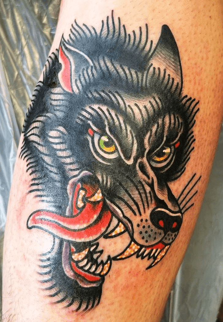 Traditional Wolf Tattoo Ink