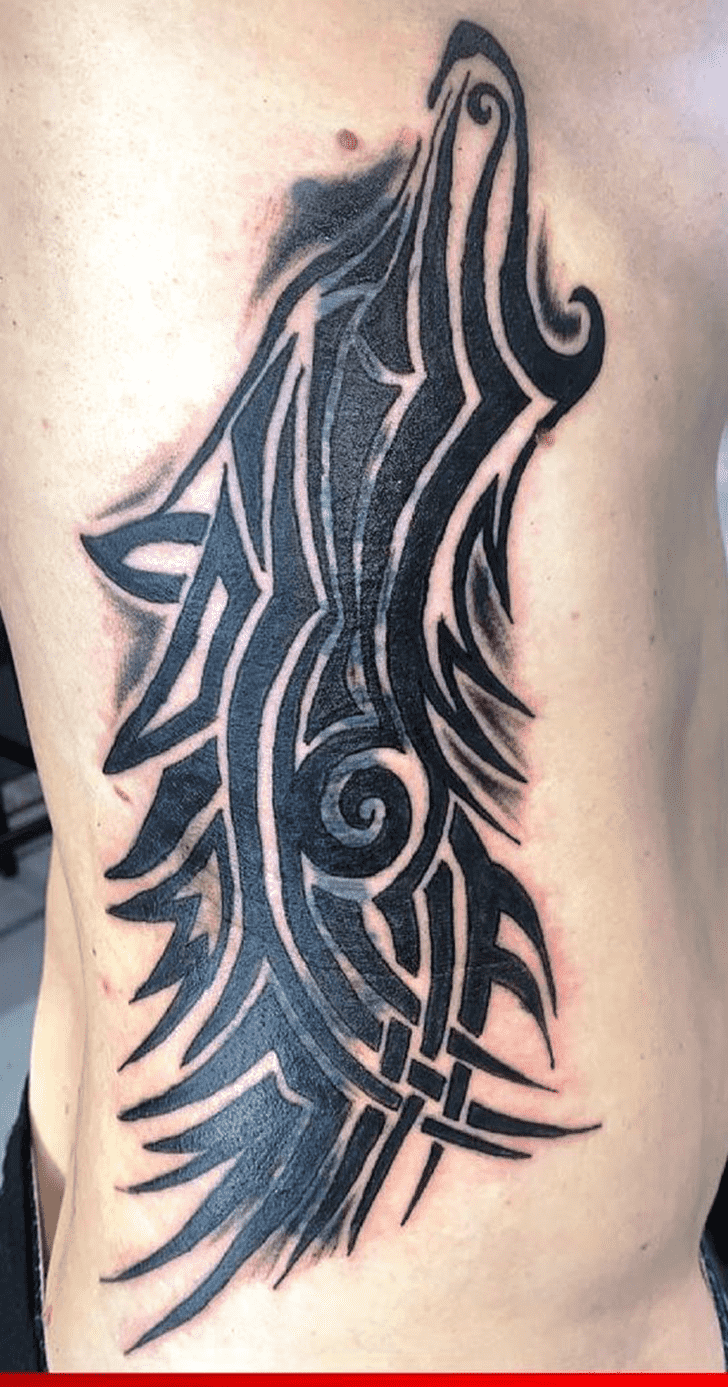 Tribal Wolf Tattoo Figure