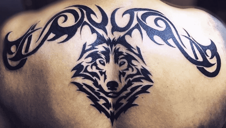 Tribal Wolf Tattoo Shot