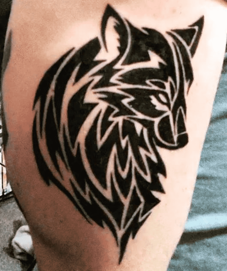 Tribal Wolf Tattoo Shot