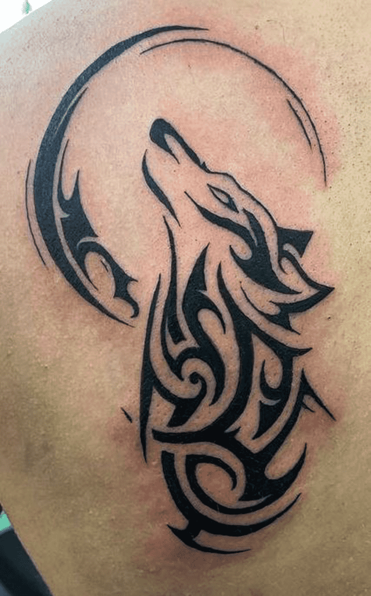 Tribal Wolf Tattoo Design Image