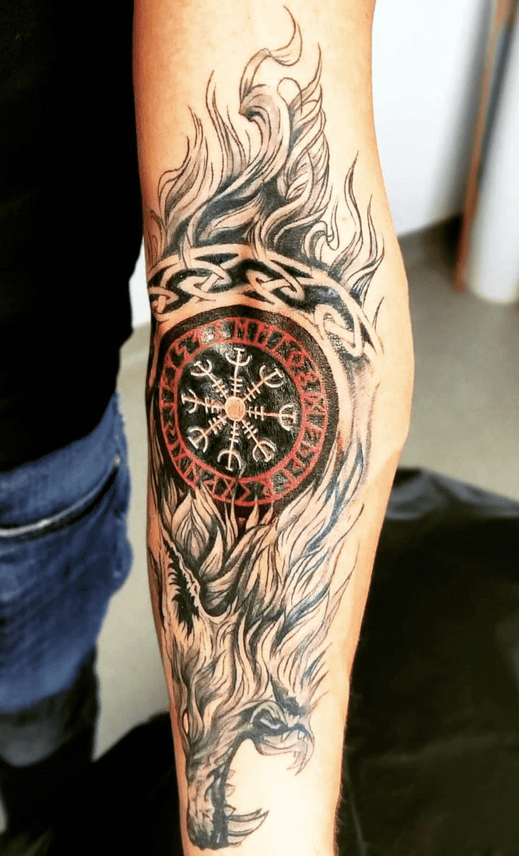 Viking Wolf Tattoo Photograph