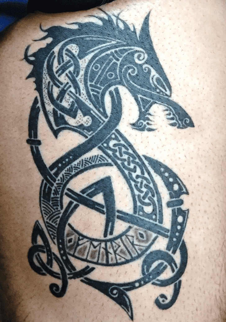 Viking Wolf Tattoo Portrait