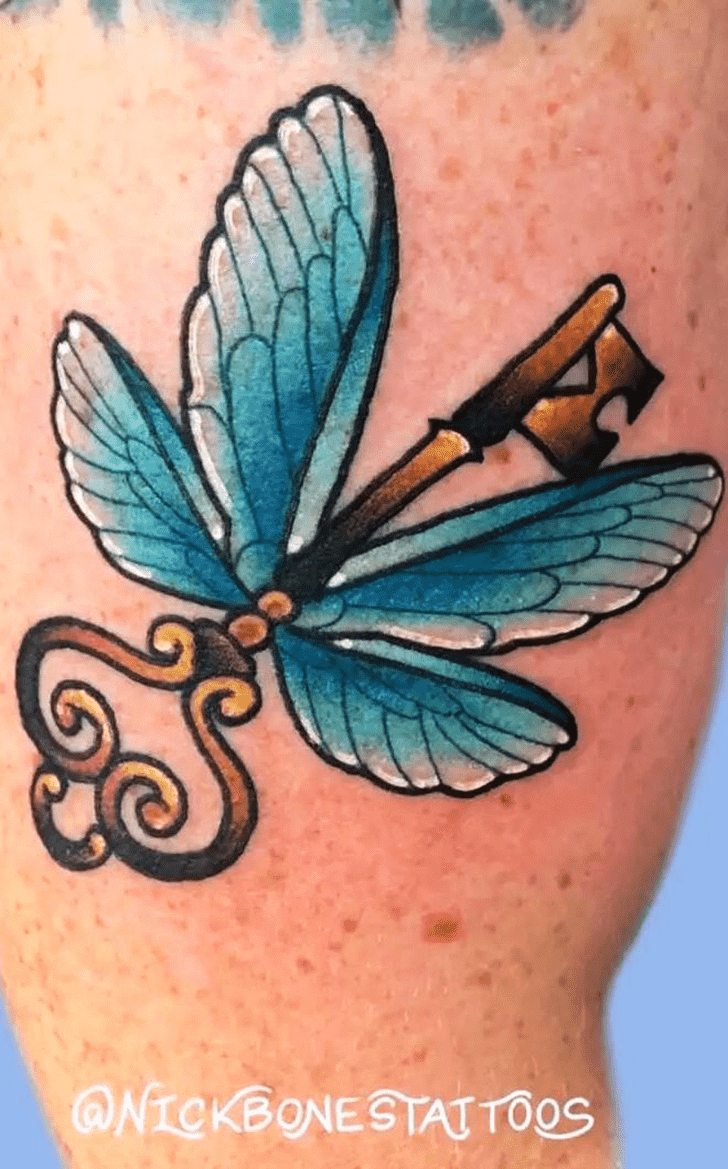 Winged Keys Tattoo Shot