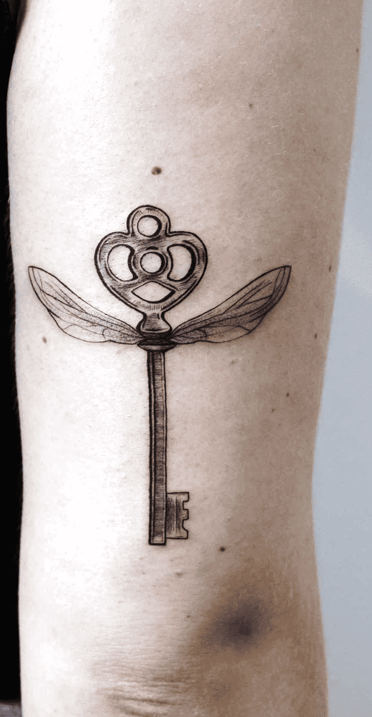 Winged Keys Tattoo Shot