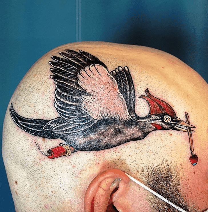 Woodpecker Tattoo Portrait